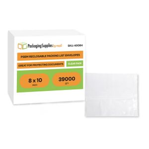 Reclosable Packing List Envelopes - 8 x 10 Inch - Clear Face - 39000/Full Pallet
