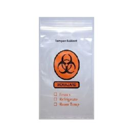 Biohazard Specimen Transfer Bag - 6" x 9" - 2 Mil - 3-Wall and Print 'Biohazard' - 1000 Pieces/Case
