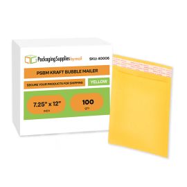 Bubble Mailers Yellow Kraft 100 Pack