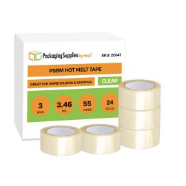 Clear Hot Melt Carton Sealing Tape 24 Qty 3.46 Mil