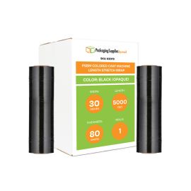 Colored Cast Machine Length Stretch Wrap Black Opaque 1 Qty 80 Gauge