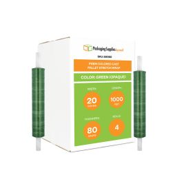 Colored Cast Pallet Stretch Wrap Green Opaque 4 Qty