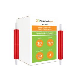 Colored Cast Pallet Stretch Wrap Red Opaque 4 Qty