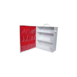 Empty Three Shelf Cabinet with Door Pouch