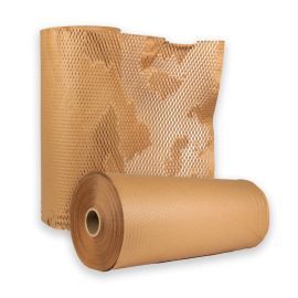 Honeycomb Paper Kraft Wrap With Dispenser - 1000" x 20" - 30 Rolls/Half Pallet