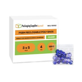 Reclosable Poly Bags 1000 Qty 3 x 5 Inch 4 Mil
