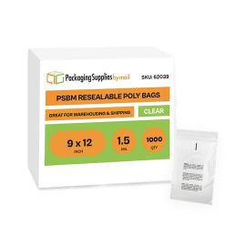 Resealable Poly Bags 1000 Qty 9 x 12 Inch