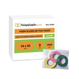 Slider Zip Poly Bags 1000 Qty 14 x 10 Inch