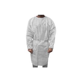 White Elastic Cuffs Isolation Gown
