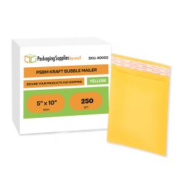 Yellow Kraft Bubble Mailers 250 Pack 